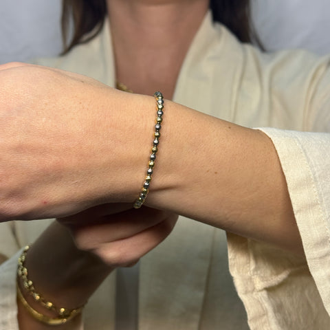 Bracciale sfere milleluci bicolor oro