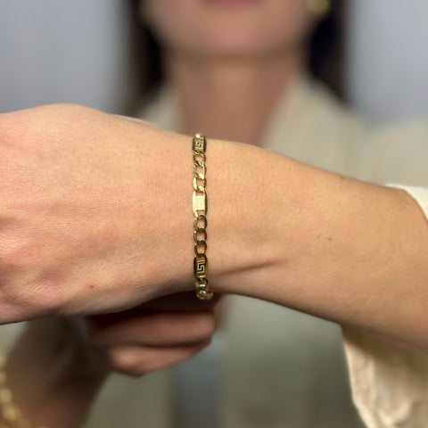 Bracciale groumette con greca oro
