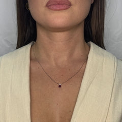 Collana veneziana con goccia oro diamanti e rubino