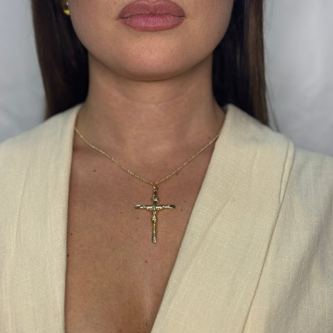 Collana con croce stampata oro