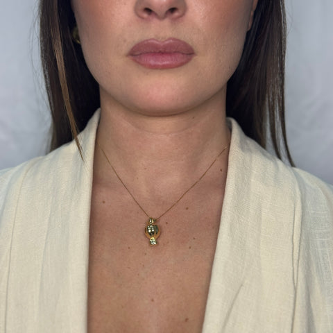 Collana con mongolfiera bombè oro