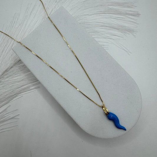 Collana veneziana con corno smaltato oro