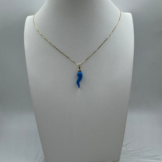 Collana veneziana con corno smaltato oro