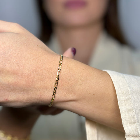 Bracciale 3+1 martellato oro