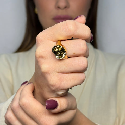 Anello rosa bombè oro