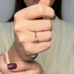 Anello solitario bicolor E-F/VVS oro e diamante