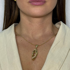 Collana con nodo filamenti oro