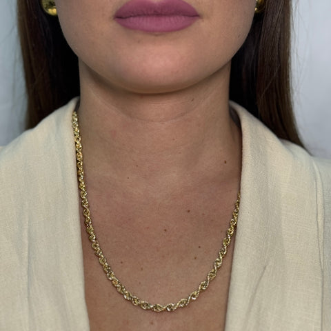 Collana fune liscio/satinato oro