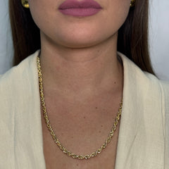 Collana fune liscio/satinato oro