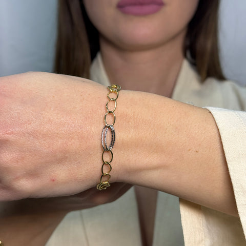 Bracciale catena bicolor oro