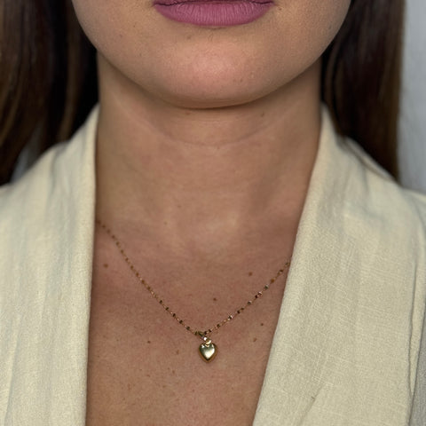 Collana con cuore bombè oro