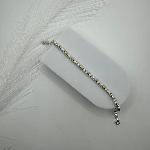 Bracciale sfere ovali Argento gold\silver