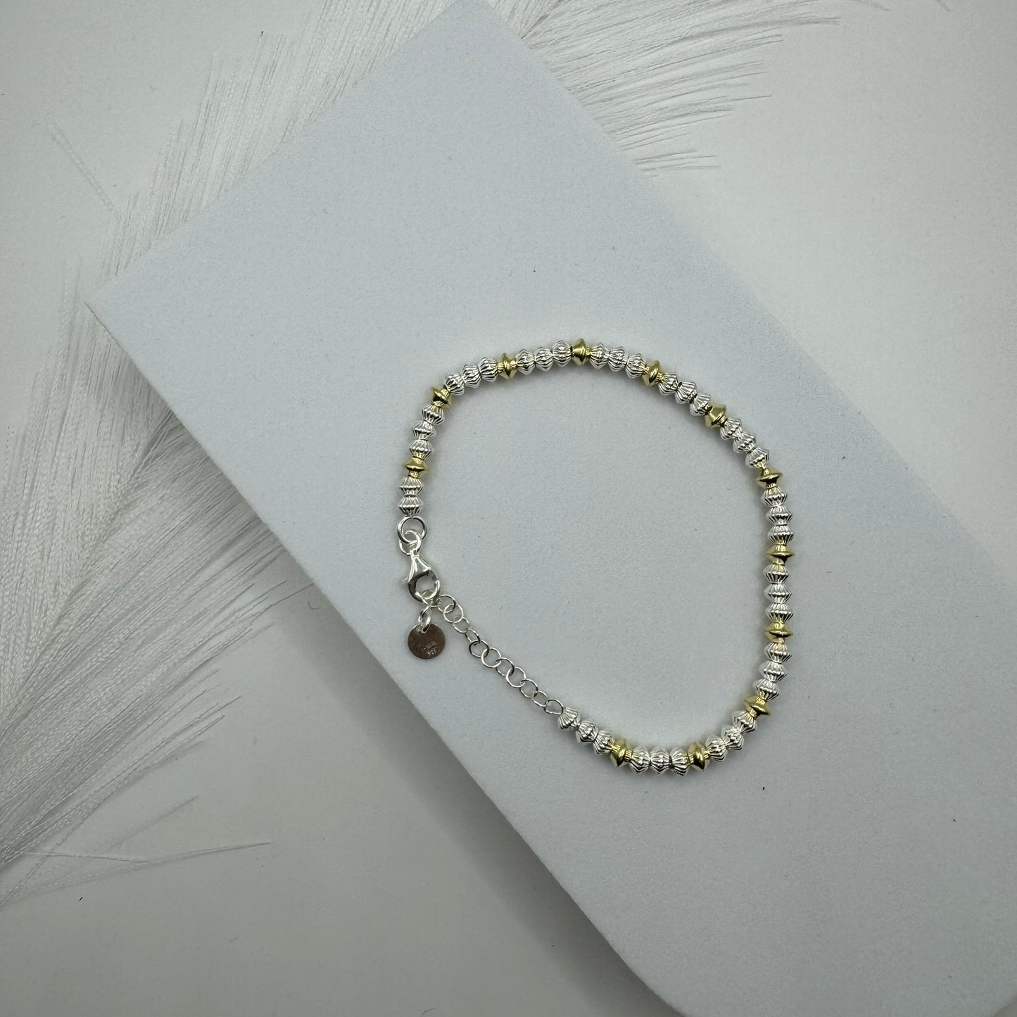 Bracciale sfere ovali Argento gold\silver