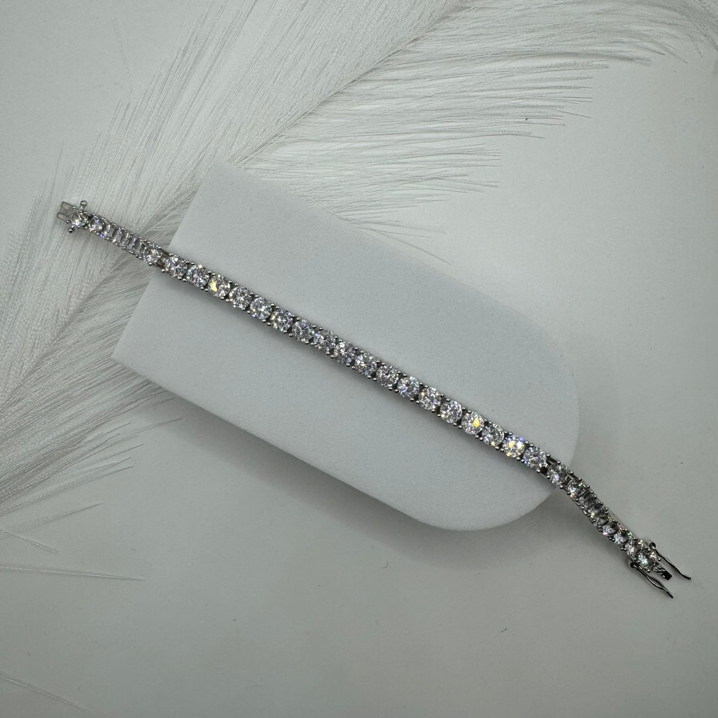 Bracciale tennis acciaio con zirconi