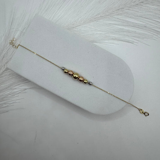 Bracciale rollò con sfere multicolor oro