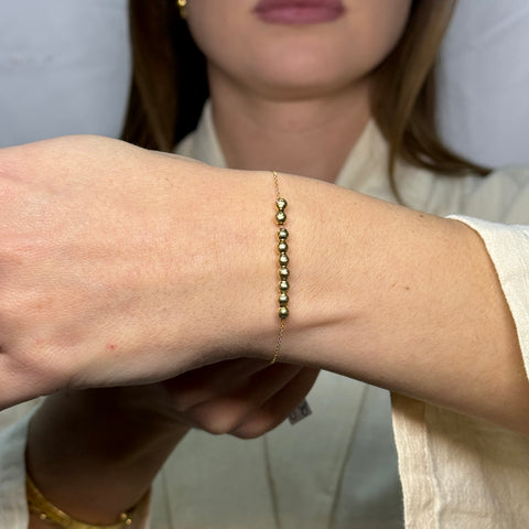 Bracciale rollò con sfere oro