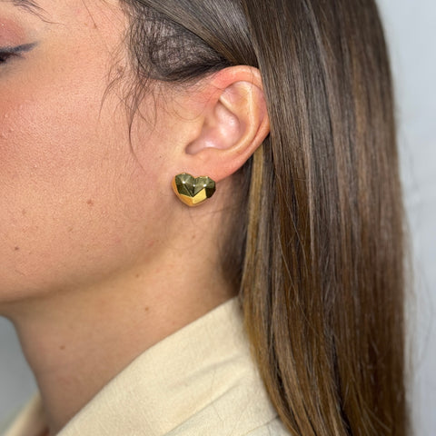 Orecchini cuore bombè oro