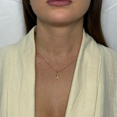 Collana con corno diamantato oro