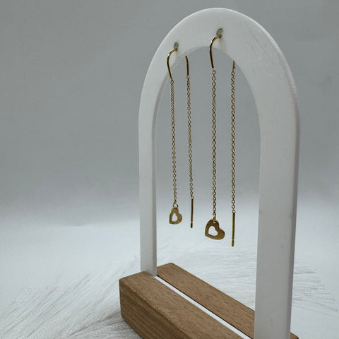 Orecchini cuore pendente oro
