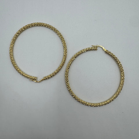 Orecchini cerchio martellato oro