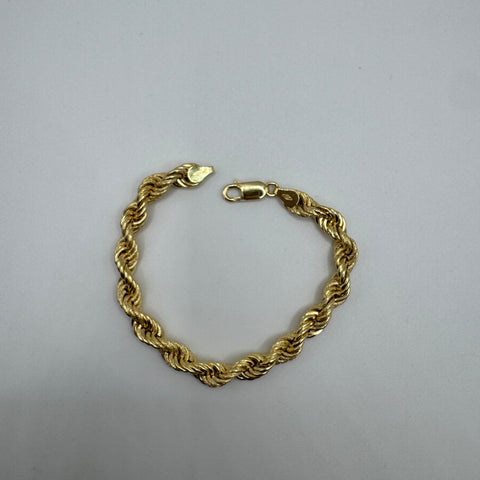 Bracciale fune voluminoso liscio/martellato oro