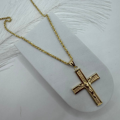 Collana con croce con greca oro
