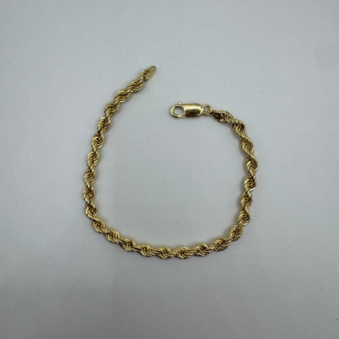 Bracciale fune liscio/martellato oro