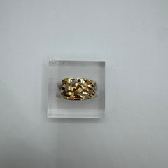 Anello scudo traforato multicolor oro