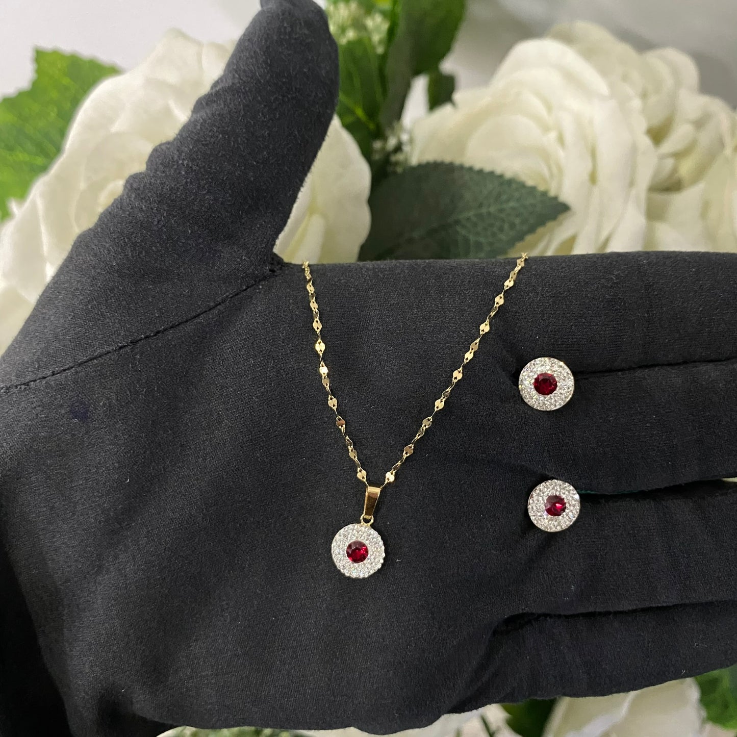 Parure cerchio oro e zirconi