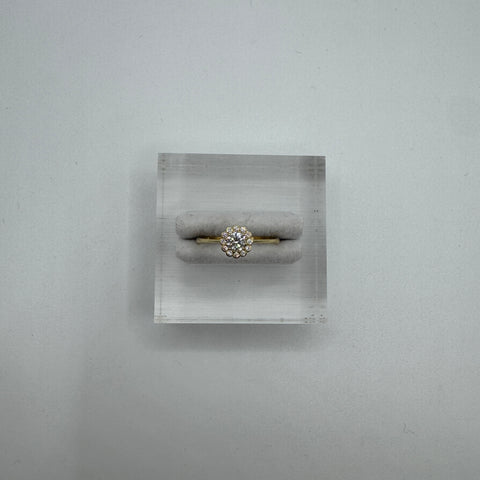 Anello solitario fiore oro