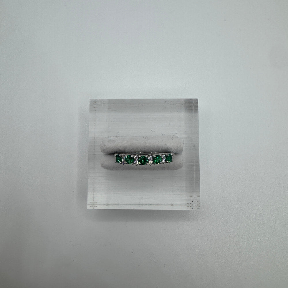 Anello veretta con zirconi oro