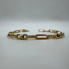Bracciale catena martellata oro