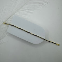 Bracciale tennis argento gold con zirconi neri