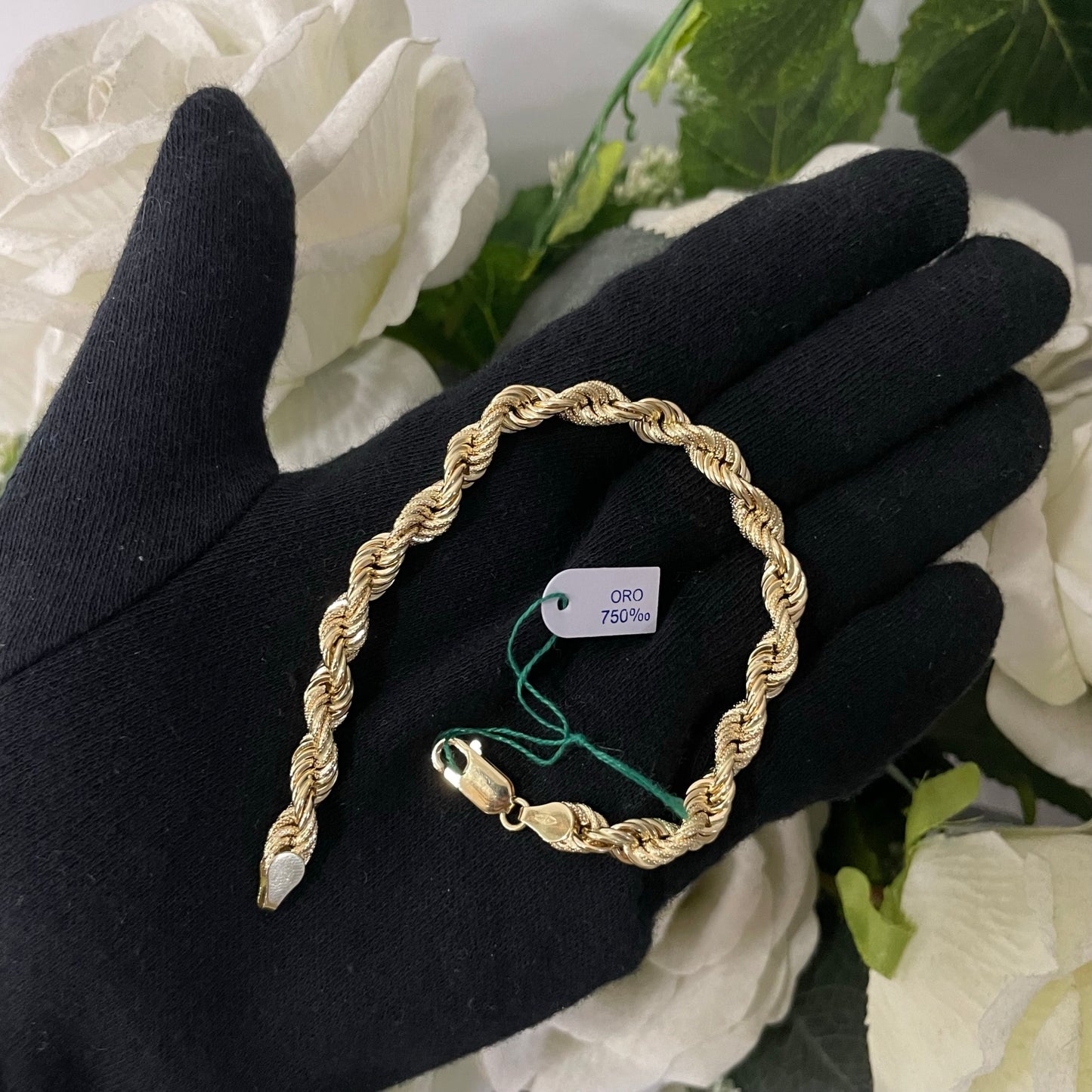 Bracciale fune liscia/satinata oro