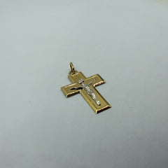 Pendente croce piastra oro