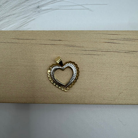 Pendente cuore bicolor  oro