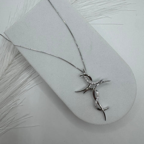 Collana veneziana con croce torchon oro e diamanti