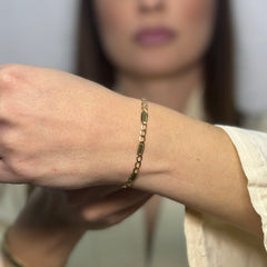 Bracciale groumette con piastra oro