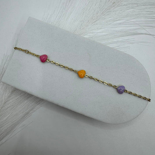 Bracciale 3 cuori bimbi oro