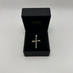 Pendente croce zirconata oro