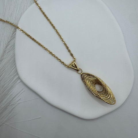 Collana fune america con nodo filamenti oro