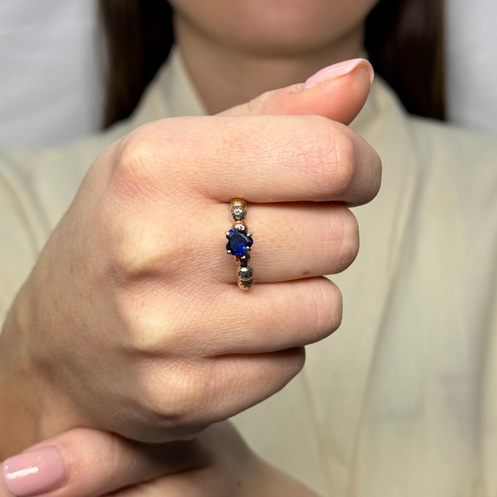 Anello milleluci multicolor con cuore con zirconi oro
