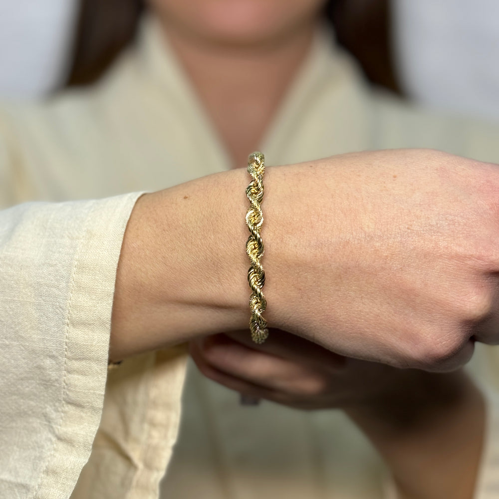 Bracciale fune voluminoso oro
