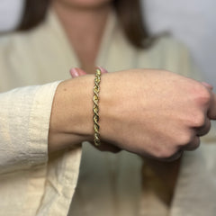 Bracciale fune liscio/martellato oro