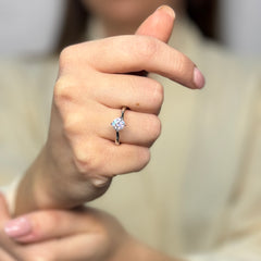 Anello Solitario con zirconi argento 925