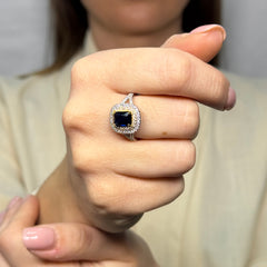 Anello  princess con zirconi argento 925