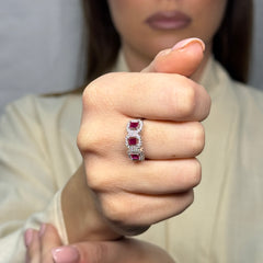 Anello trilogy baguette con zirconi Argento