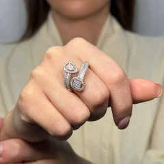 Anello abbraccio con zirconi argento 925