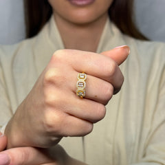 Anello trilogy baguette con zirconi Argento