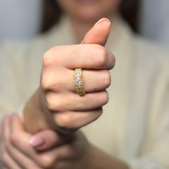 Anello Veretta fiore Magic con zirconi argento 925